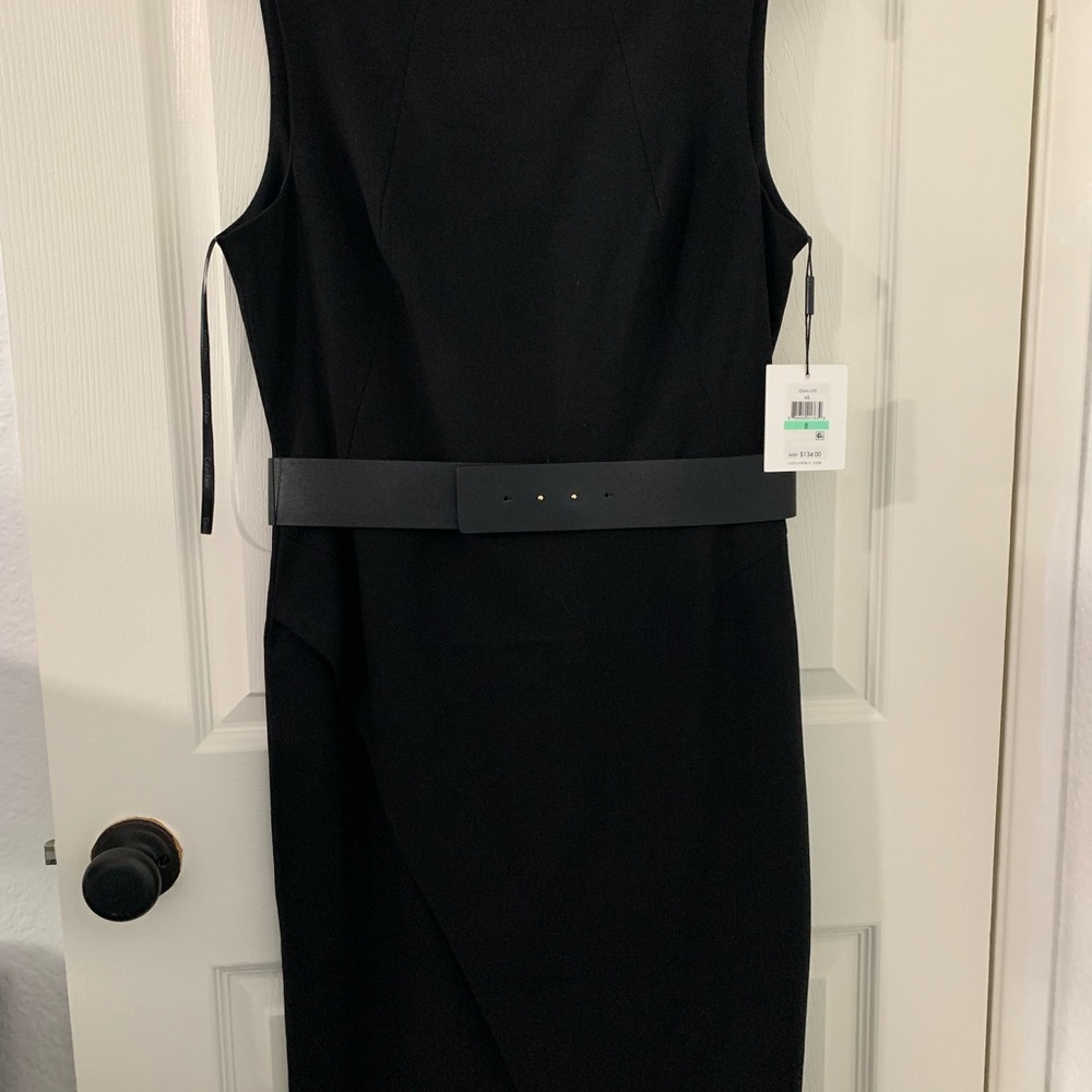 Calvin Klein Dress Size: 8 Color: Black w/Black belt gold hardware